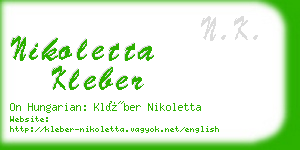 nikoletta kleber business card